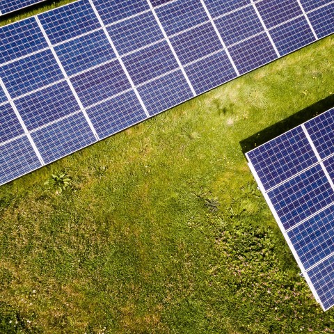 above view of solar panels